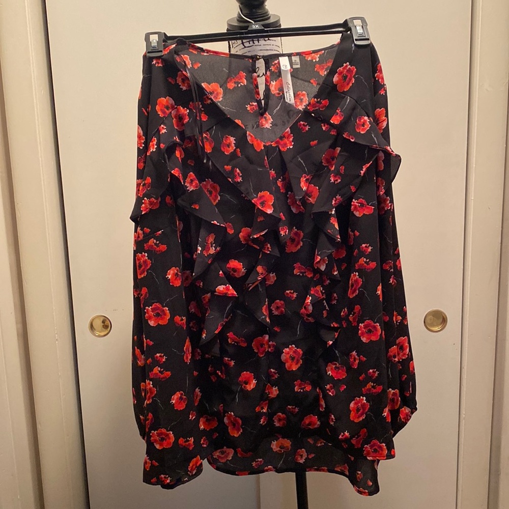 Flowered blouse by NY Collection sz 2x